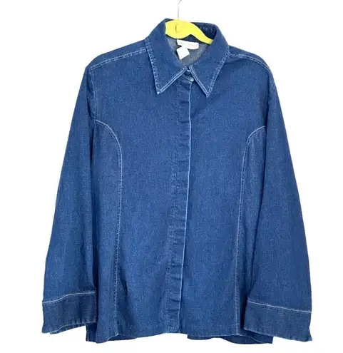 Women's Randall Jordan Denim Blouse 97% Cotton 3% Spandex 20W Sku 2694 Blue