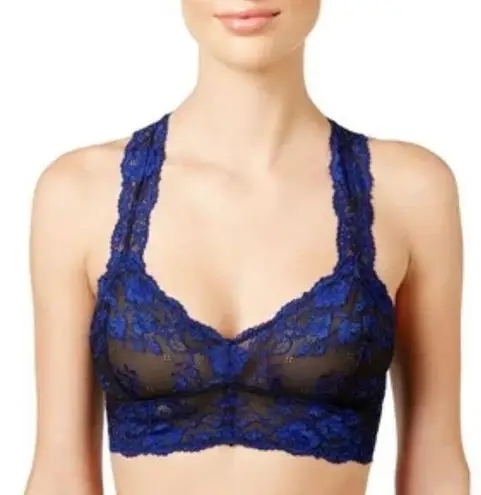 Free People New  Women’s Small Bra Blue Bralette Intimately Floral Lace Racerback