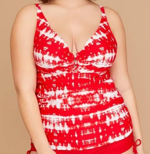 Cacique Red and White One Piece Swimsuit Women's