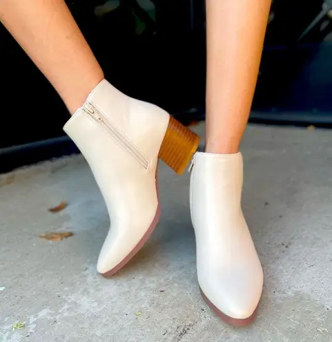 Story Nude Chunky Heel Ankle Bootie