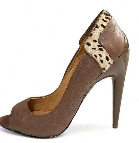 LAMB Dora Taupe Cheetah Heels 7