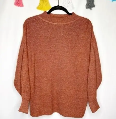 Apiece Apart Arkestra Metallic Balloon Sleeve Sweater in Terra Cotta Marl XS