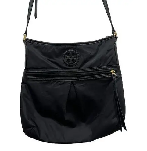 Tory Burch  Nylon Swingpack Crossbody Handbag Purse Black 11" x 11"