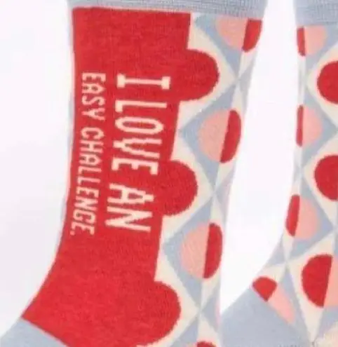 Blue Q Love An Easy Challenge Women's Crew Sock by , Brand New with Tags!