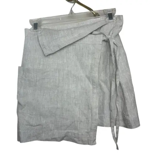 ALOHAS Linen Chari Wrap Mini Skirt in Natural Sz. S