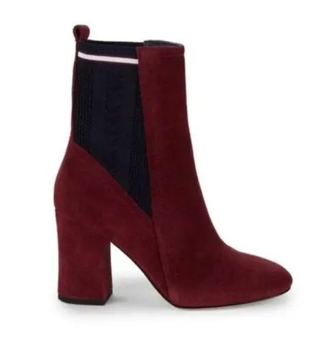 Etienne Aigner Pull-On Boots in Burgundy Suede, Size 11 NEW w/Dust Bag $328