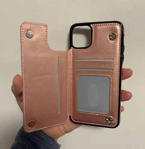 iPhone 12Pro Max Fashion Flip Cards Holder Wallet Case Rose Gold