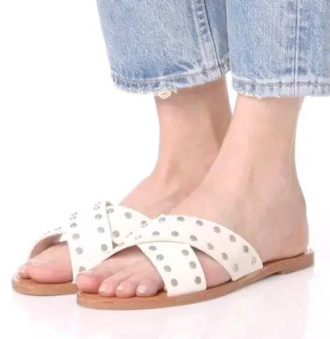 Dolce Vita Cary Off White Studded Slip on Sandal size 8.5