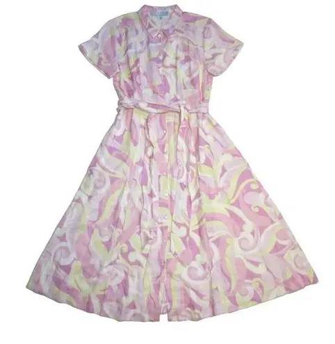 Hill House NWT The Lily Midi in Candy Kaleidoscope Linen Shirt Dress S