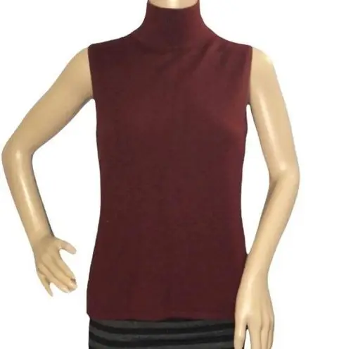 Amanda Smith Sleeveless Knit Red Turtlenec…