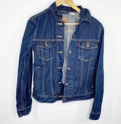 Levi's  Dark Wash Blue 100% Cotton Denim Jean Trucker Jacket Women's Size Small S