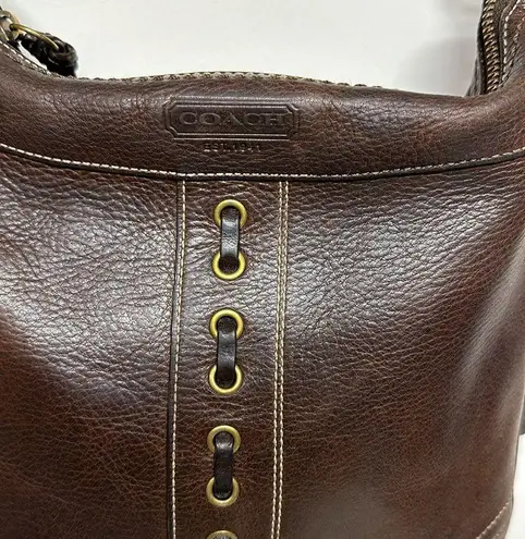 Coach VINTAGE  CHELSEA  LACED DUFFLE CROSSBODY SHOULDER BAG 10399 Dark BROWN