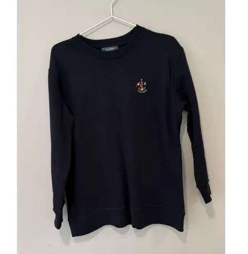 LAUREN RALPH LAUREN CLASSIC NAVY BLUE CREWNECK COTTON SWEATSHIRT SAILING S/P Size undefined
