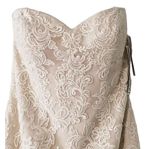 W•too NWT~ WTOO Ivory "Flora" Strapless Sweetheart Neck Wedding Dress Bride Gown ~12