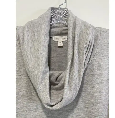 Garnet Hill Size L Gray Heathered Cowl-Neck Tencel Tunic Top Neutral Gorpcore