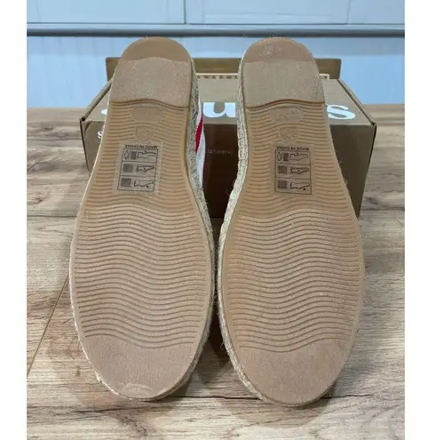 Soludos Womens The Original Espadrille Red Striped Beach Slip Ons Size 7/7.5 NIB