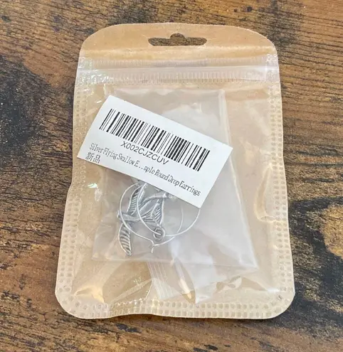 Flying Swallow Earrings Silver