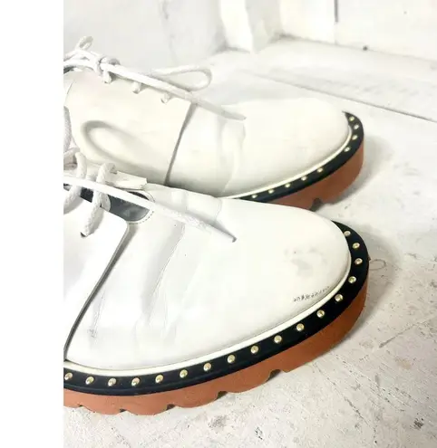 Stella McCartney Vegan Leather Slingback Oxfords Shoes White Women's Size 38/7.5