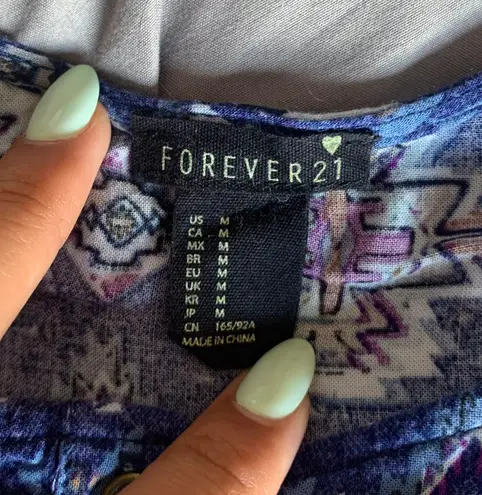 Forever 21 Blue Flowy Crop Top  - Image 4