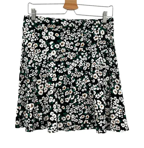 Boden USA Boden Mini Skirt Jersey Floral Pull-on Black White Size US 8R