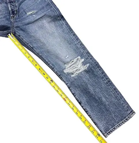 NWT Daily Blue Women's Hype Cropped Jeans Medium Wash Blue Distressed Size 25