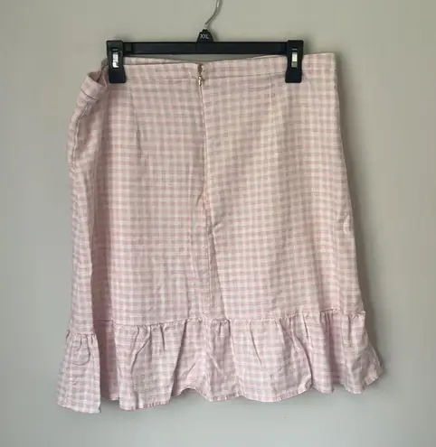Draper James RSVP Pink and White Ruffle Bottom Skirt, sz 16 ♠️
