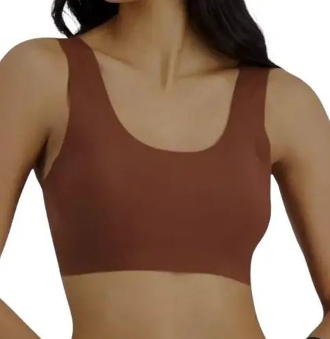 NWT Alfani Laser Cut Seamless Bralette Brown Tshirt Bra Pullover Lined Large