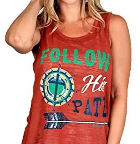 Southern Grace  burnt orange plus-size Follow His Path tank 2xl