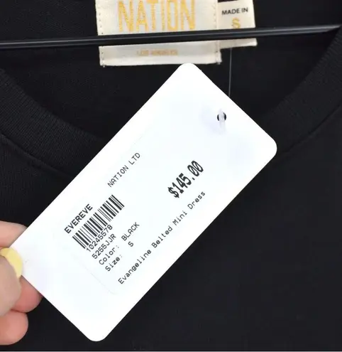 Nation Ltd NWT Evereve Evangeline Mini Dress Ruffle Puff Sleeve Black Women's S