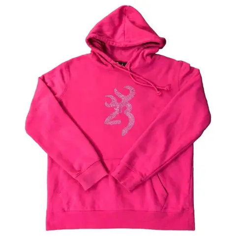 Browning Hoodie Womens M Used Pink Rhinestone