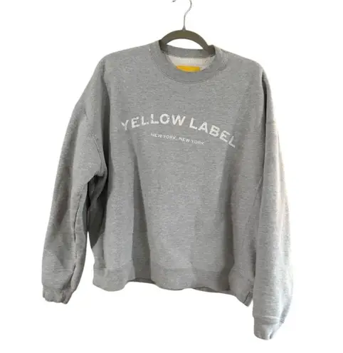 Women's Yellow Label Grey & White Crewneck Sweatshirt M Gray Size M