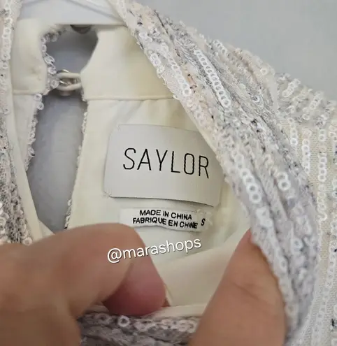 Saylor Luella Puff Sleeve Multi Snake Print Sequin Mini Dress