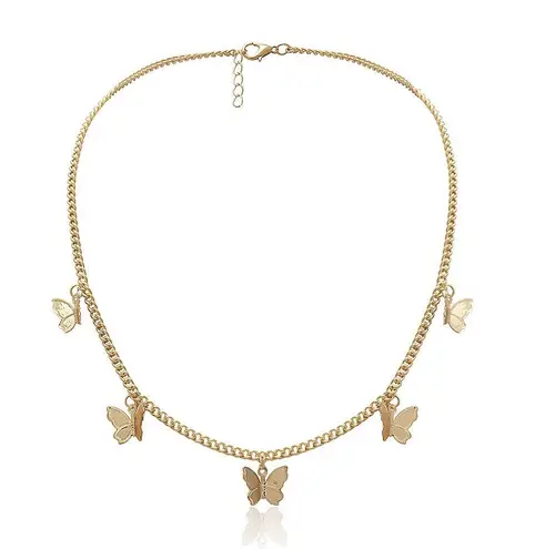 Boutique gold butterfly necklace