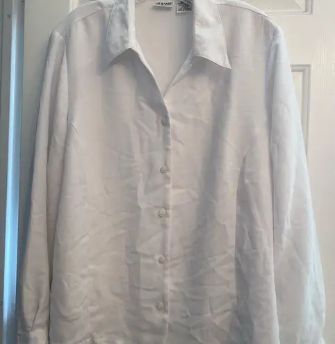 Liz Baker Long Sleeve White Blouse 22 W