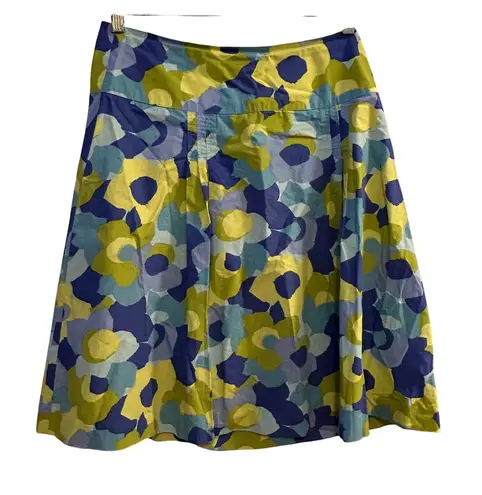 Hanna Andersson Women's Skirt Size 10 Floral Print A Line Midi Cotton Green