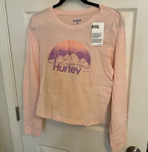 Hurley Juniors'  Mountain Range Cropped Long Sleeve Tee size medium