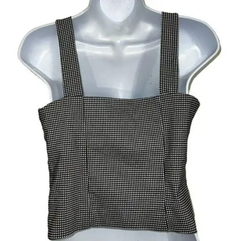 Cupcakes and Cashmere   Black &White Gingham Checkered Tank Top NWOT Size 6