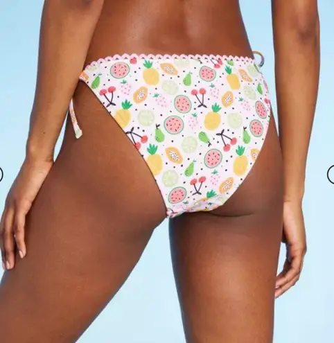 Wild Fable Women's Fruit Print Side-Tie High Leg Cheeky Bikini Bottom -