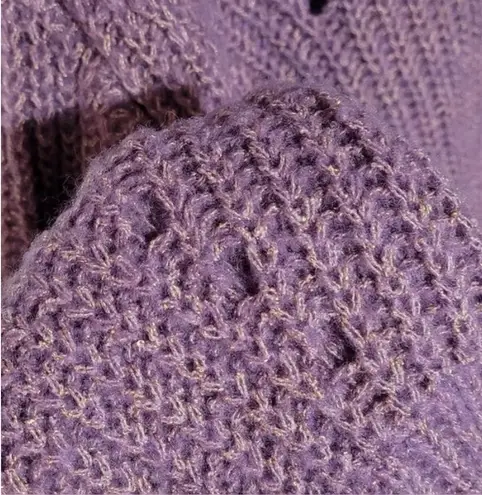 Elizabeth and James NWOT Open Stitch Crew Neck Cropped Sweater Shimmer Giada Purple Large