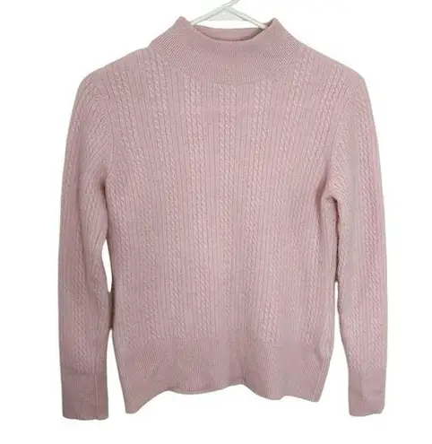 Investments Vintage powder pink cashmere cable knit turtleneck sweater size S