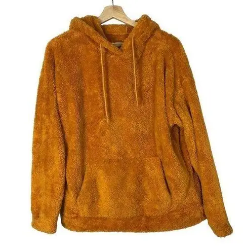 Urban Basics  U2B Orange Fleece Sherpa Pullover Hoodie Sweatshirt M