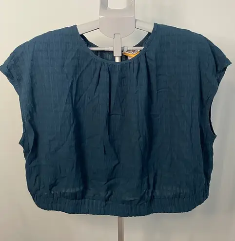 Future Collective Jenny Lopez Teal Blue Crop Top Plus Size 1X New With Tags
