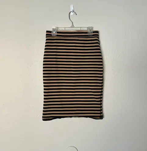 Old Navy Size XS Striped Beige & Black Pencil Skirt