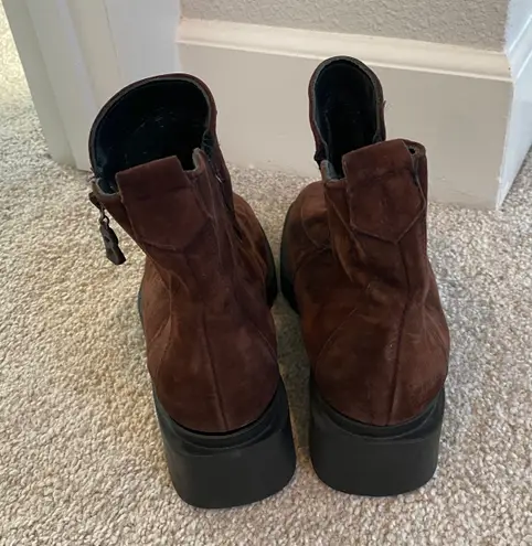 Bogner Apparel Bogner Ankle Suede Boot Chunky Platform Heel