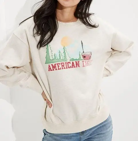 American Eagle AE Super Soft Fleece Oversized Vintage Crew Neck Sweatshirt