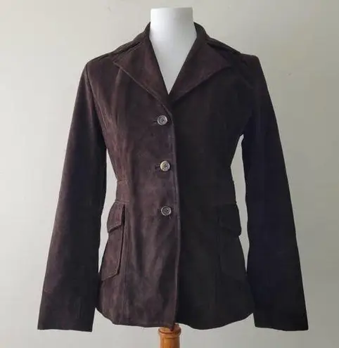 Banana Republic Vintage Y2K Penny Lane  suede brown fitted Coat size XL