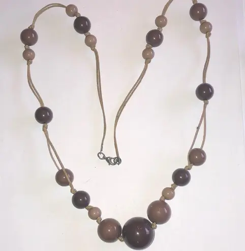 Brown Beaded Boho Necklace