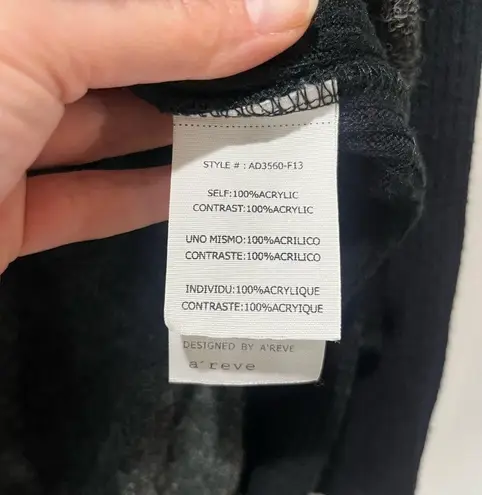 Anthropologie A'reve women Top sweater turtleneck Oversized Black Gray Sz Small