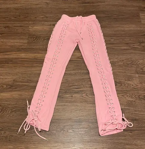 Hidden Cult Lace Up Wynn Sweat Pants Bubblegum Pink Size X Small