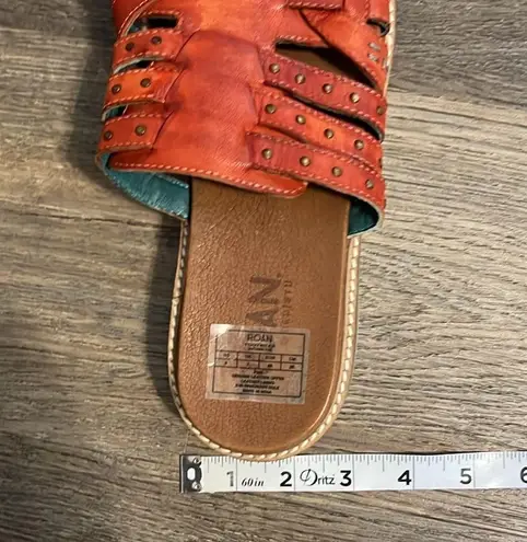 ROAN Women's Burnt Red Slide Slip on Sandals Size 9 Orange